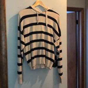Large striped hoodie sweater